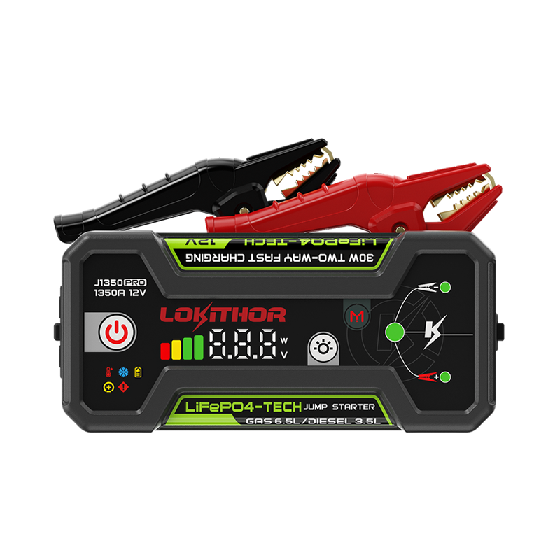 LOKITHOR Joey 3-in-1 Multifunction Rescue Jump Starter Pack 1350A @ 12v + LED Torch + USB Power Bank - LiFePO4 Tech - J1350PRO